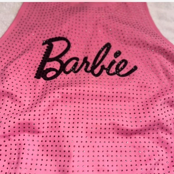 Barbie limited edition 2 piece set XXL stretch rhinestone with Barbie zipper - Picture 2 of 6